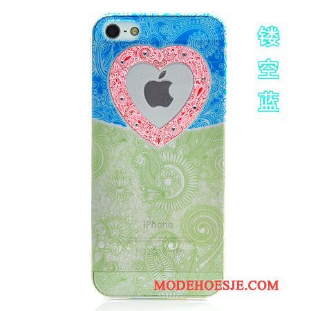 Hoesje iPhone 5/5s Spotprent Accessoires Geel, Hoes iPhone 5/5s Bescherming Kleur Blauw