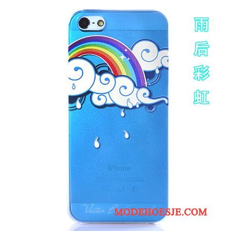 Hoesje iPhone 5/5s Spotprent Accessoires Geel, Hoes iPhone 5/5s Bescherming Kleur Blauw