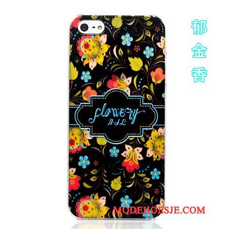 Hoesje iPhone 5/5s Spotprent Accessoires Geel, Hoes iPhone 5/5s Bescherming Kleur Blauw