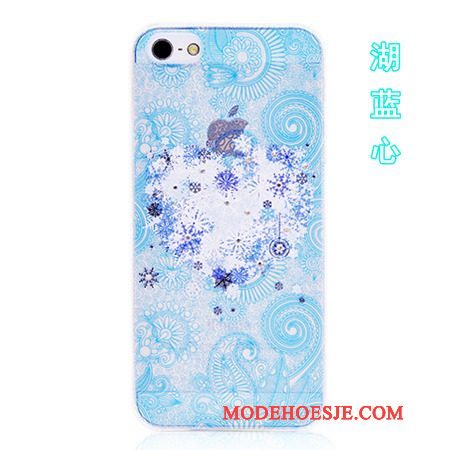 Hoesje iPhone 5/5s Spotprent Accessoires Geel, Hoes iPhone 5/5s Bescherming Kleur Blauw