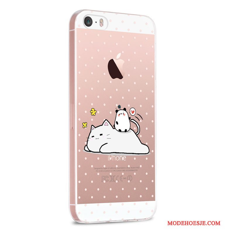 Hoesje iPhone 5/5s Spotprent Mooie Roze, Hoes iPhone 5/5s Siliconen Duntelefoon