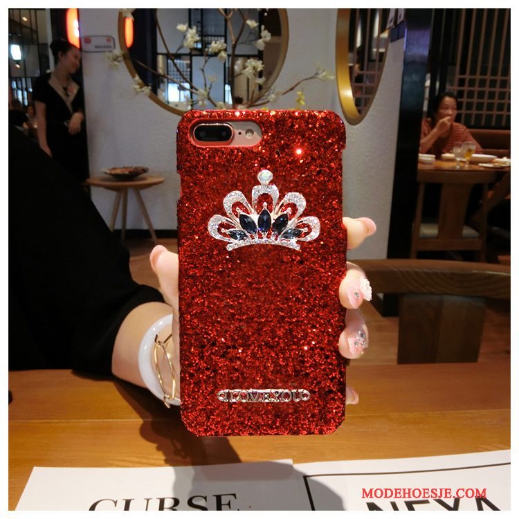 Hoesje iPhone 5/5s Strass Trendy Merk Eland, Hoes iPhone 5/5s Pailletten Telefoon Rood