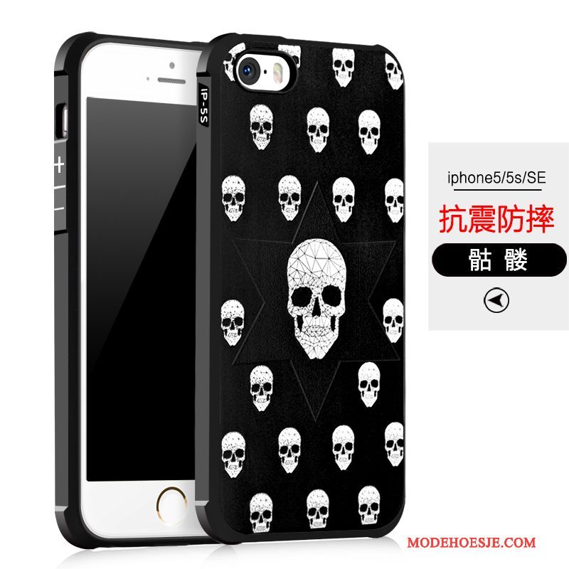 Hoesje iPhone 5/5s Zacht Anti-falltelefoon, Hoes iPhone 5/5s Bescherming Zwart