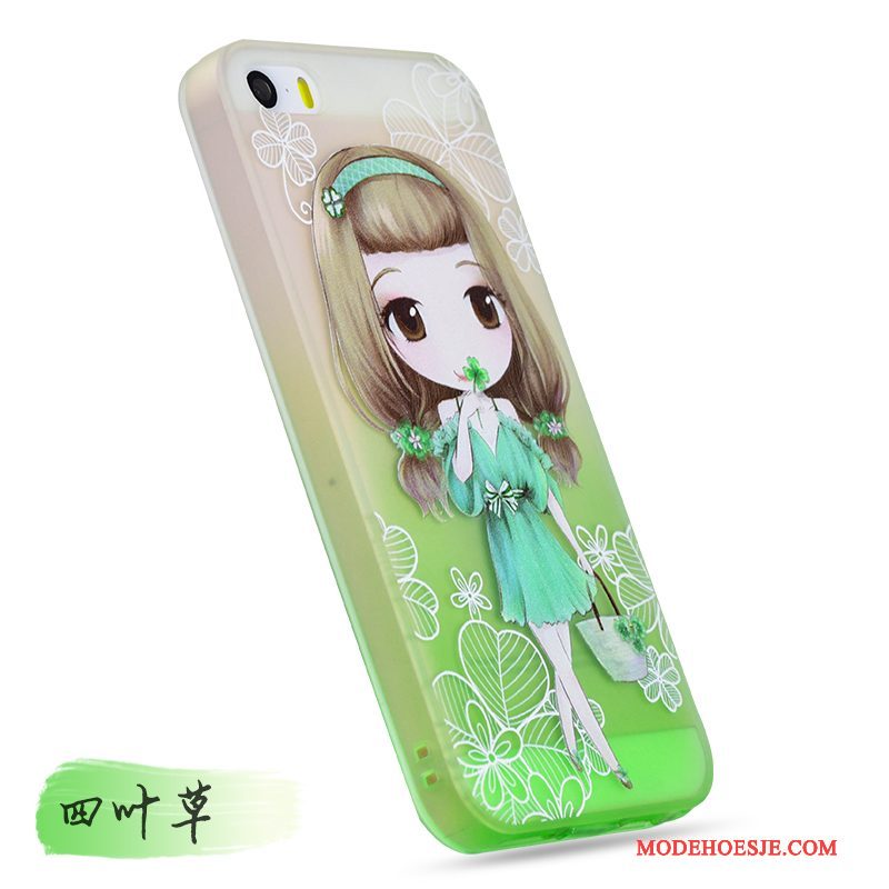 Hoesje iPhone 5/5s Zacht Rozetelefoon, Hoes iPhone 5/5s Siliconen Hanger