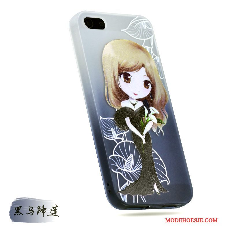 Hoesje iPhone 5/5s Zacht Rozetelefoon, Hoes iPhone 5/5s Siliconen Hanger