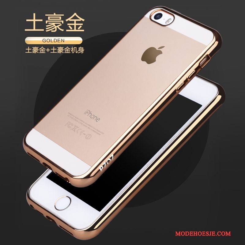 Hoesje iPhone 5/5s Zacht Telefoon Anti-fall, Hoes iPhone 5/5s Siliconen Trend Goud