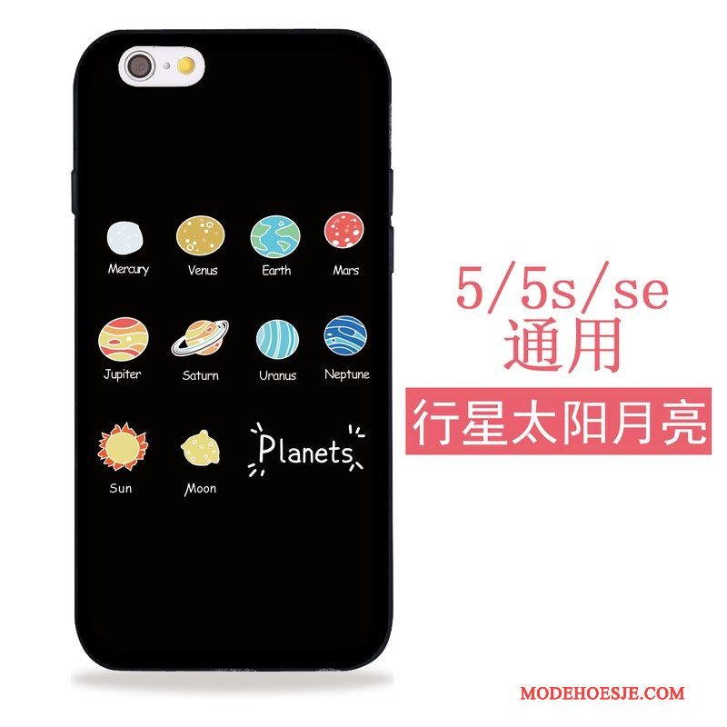 Hoesje iPhone 5/5s Zacht Zwarttelefoon, Hoes iPhone 5/5s Siliconen