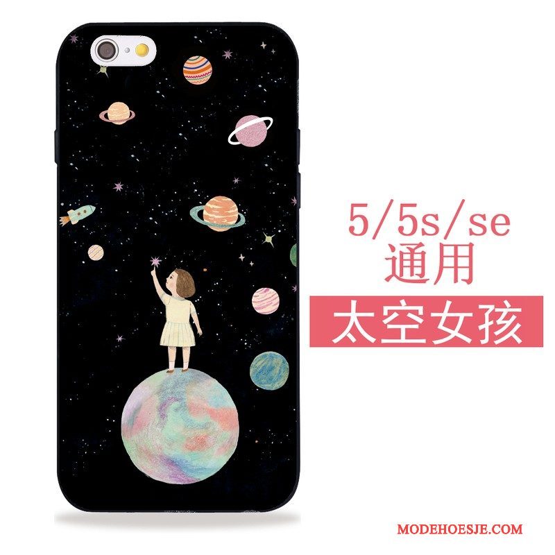 Hoesje iPhone 5/5s Zacht Zwarttelefoon, Hoes iPhone 5/5s Siliconen