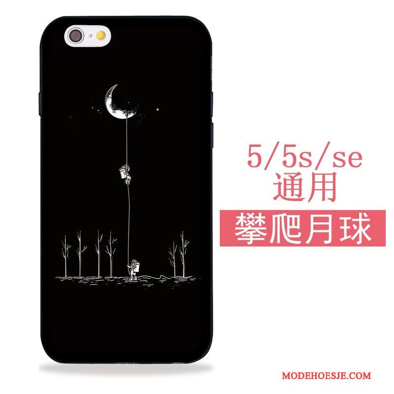 Hoesje iPhone 5/5s Zacht Zwarttelefoon, Hoes iPhone 5/5s Siliconen