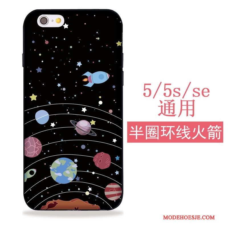 Hoesje iPhone 5/5s Zacht Zwarttelefoon, Hoes iPhone 5/5s Siliconen