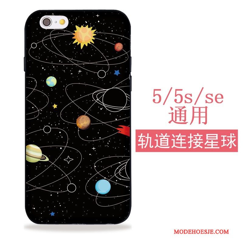 Hoesje iPhone 5/5s Zacht Zwarttelefoon, Hoes iPhone 5/5s Siliconen