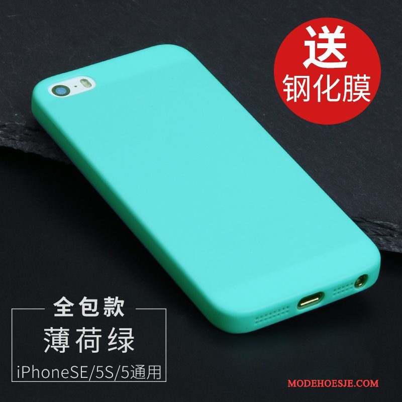 Hoesje iPhone 5/5s Zakken Donkerblauw Schrobben, Hoes iPhone 5/5s Zacht Doorzichtigtelefoon