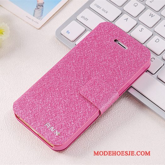 Hoesje iPhone 5/5s Zakken Duntelefoon, Hoes iPhone 5/5s Leer Rood Anti-fall