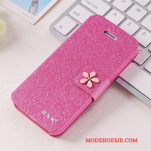 Hoesje iPhone 5/5s Zakken Duntelefoon, Hoes iPhone 5/5s Leer Rood Anti-fall