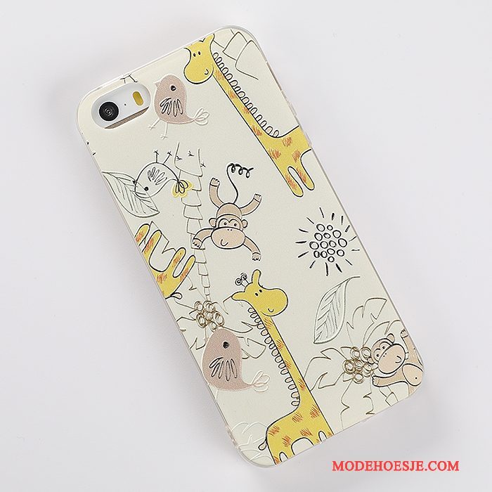 Hoesje iPhone 5/5s Zakken Telefoon Geel, Hoes iPhone 5/5s Zacht Hanger