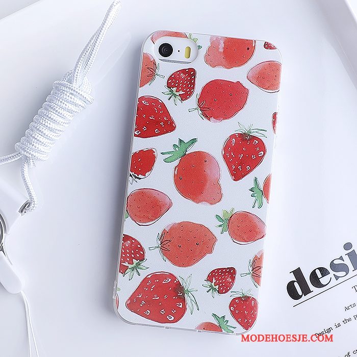 Hoesje iPhone 5/5s Zakken Telefoon Geel, Hoes iPhone 5/5s Zacht Hanger