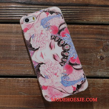 Hoesje iPhone 5/5s Zakken Telefoon Geel, Hoes iPhone 5/5s Zacht Hanger