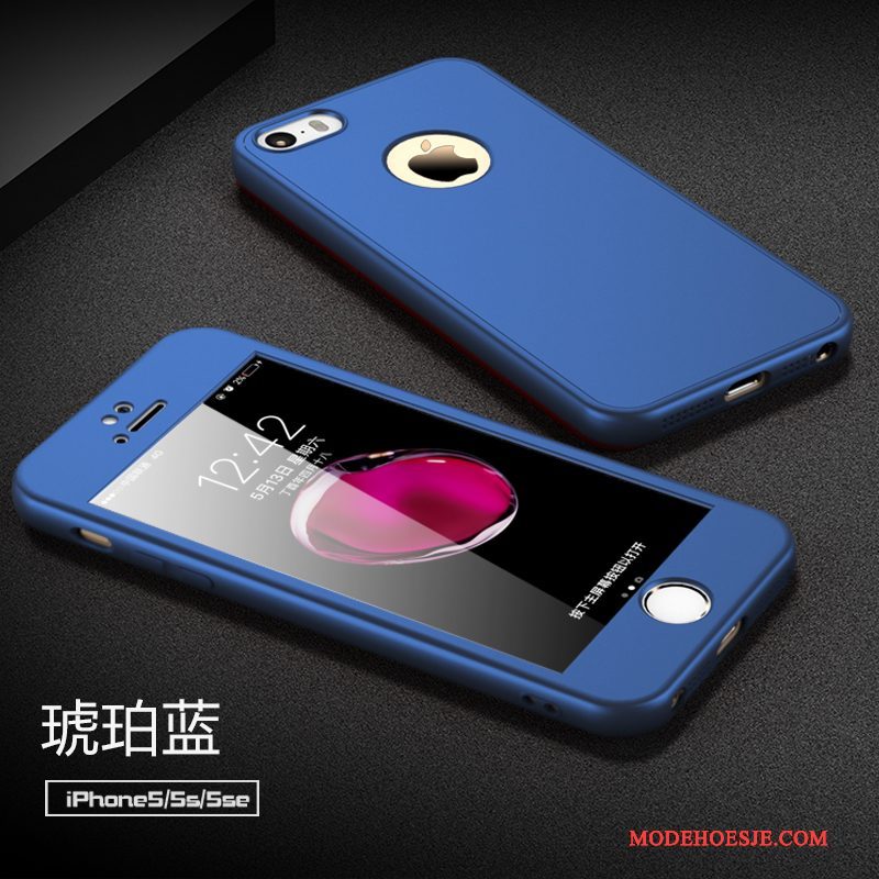 Hoesje iPhone 5/5s Zakken Trend Anti-fall, Hoes iPhone 5/5s Zacht Blauw Eenvoudige