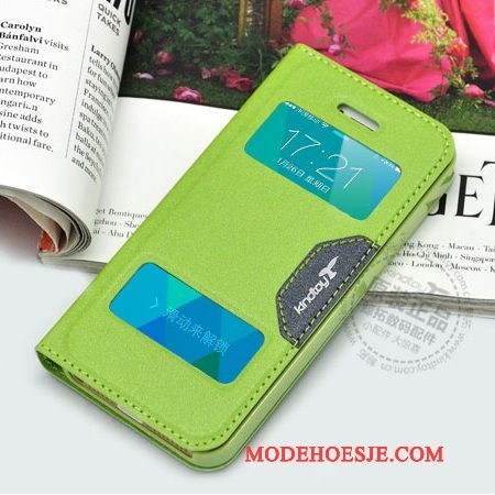 Hoesje iPhone 5c Folio Oranjetelefoon, Hoes iPhone 5c Leer