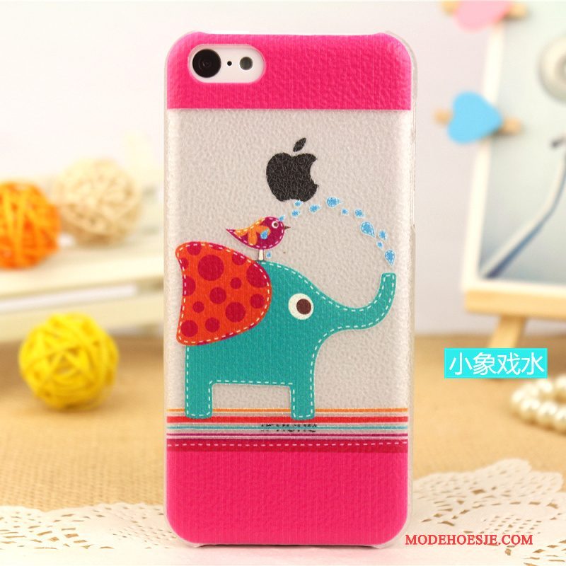 Hoesje iPhone 5c Leer Achterklep Dun, Hoes iPhone 5c Bescherming Patroon Pas