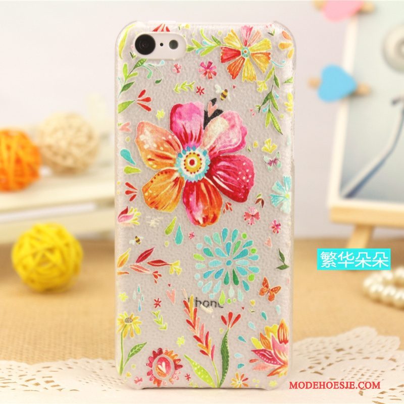 Hoesje iPhone 5c Leer Achterklep Dun, Hoes iPhone 5c Bescherming Patroon Pas