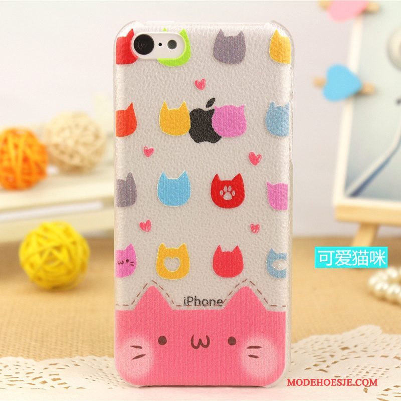 Hoesje iPhone 5c Leer Achterklep Dun, Hoes iPhone 5c Bescherming Patroon Pas