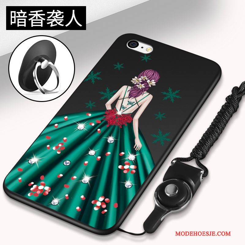 Hoesje iPhone 5c Siliconen Anti-fall Rood, Hoes iPhone 5c Zacht Telefoon Hanger
