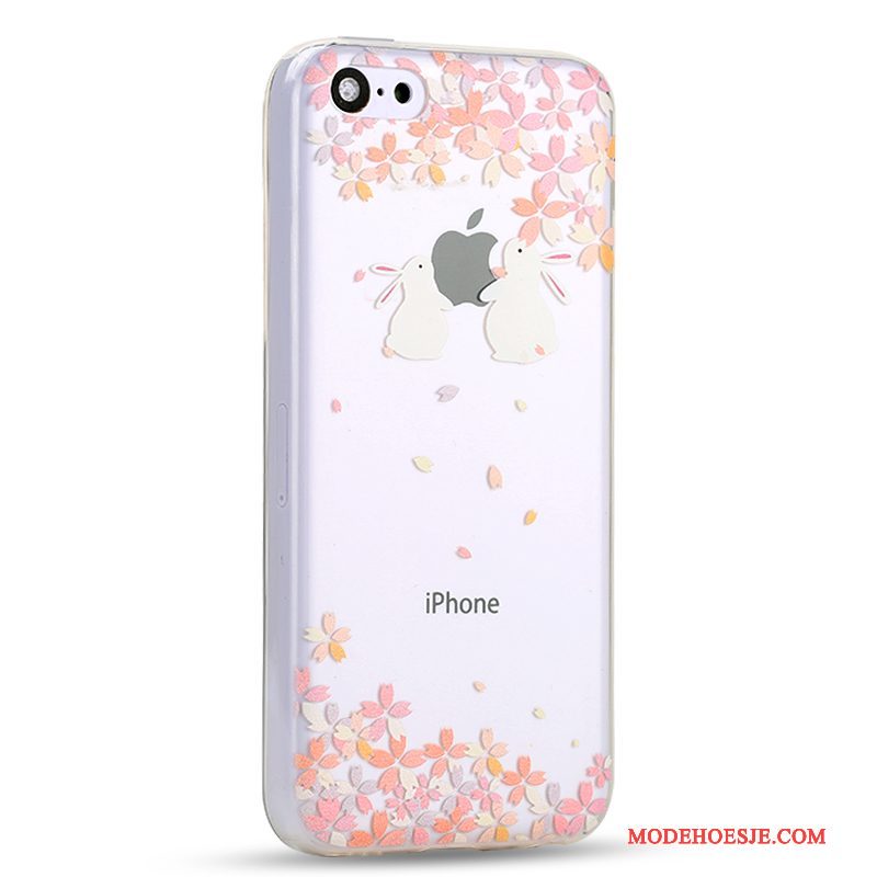 Hoesje iPhone 5c Spotprent Telefoon Mooie, Hoes iPhone 5c Zakken Achterklep Geel