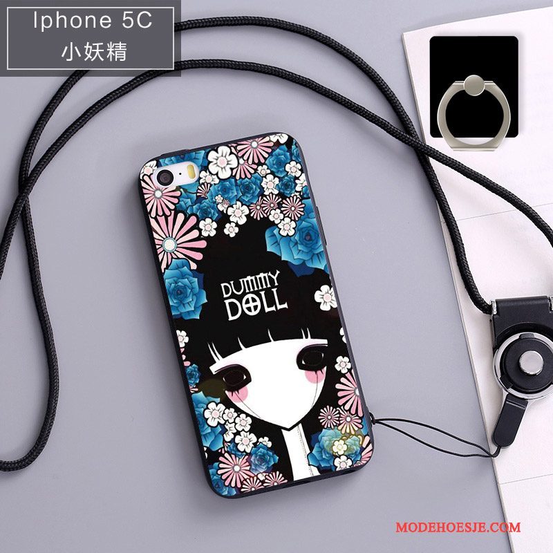 Hoesje iPhone 5c Zacht Blauwtelefoon, Hoes iPhone 5c Bescherming Anti-fall Hanger