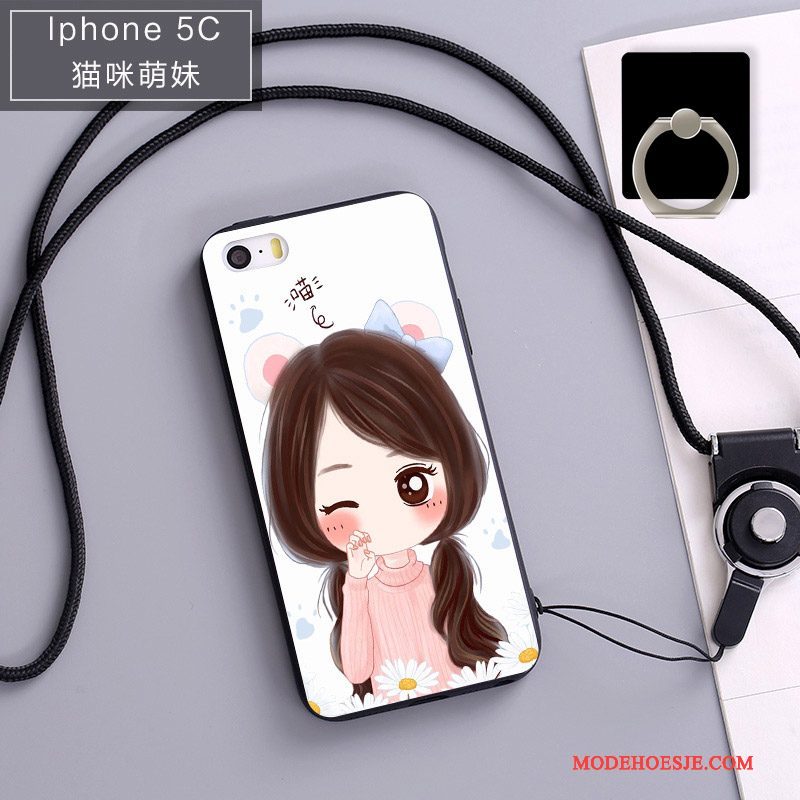 Hoesje iPhone 5c Zacht Blauwtelefoon, Hoes iPhone 5c Bescherming Anti-fall Hanger
