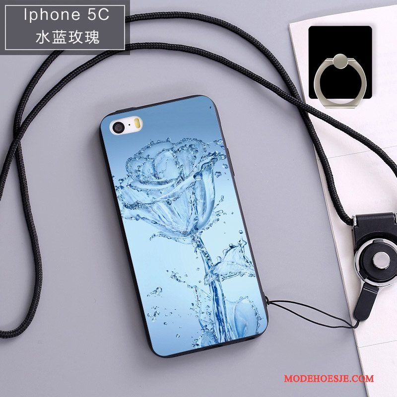 Hoesje iPhone 5c Zacht Blauwtelefoon, Hoes iPhone 5c Bescherming Anti-fall Hanger