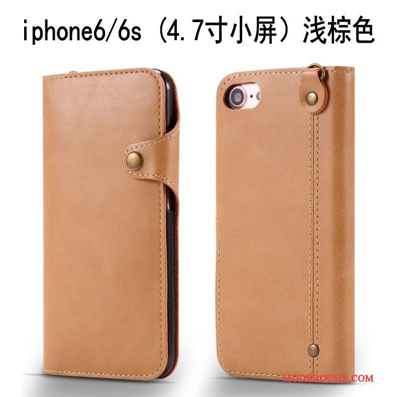 Hoesje iPhone 6/6s Bescherming Wijnrood Hanger, Hoes iPhone 6/6s Folio Telefoon Anti-fall