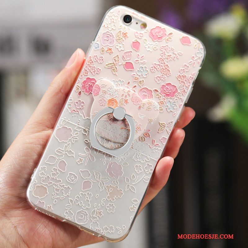 Hoesje iPhone 6/6s Bloemen Telefoon Net Red, Hoes iPhone 6/6s Zacht Hanger Doorzichtig