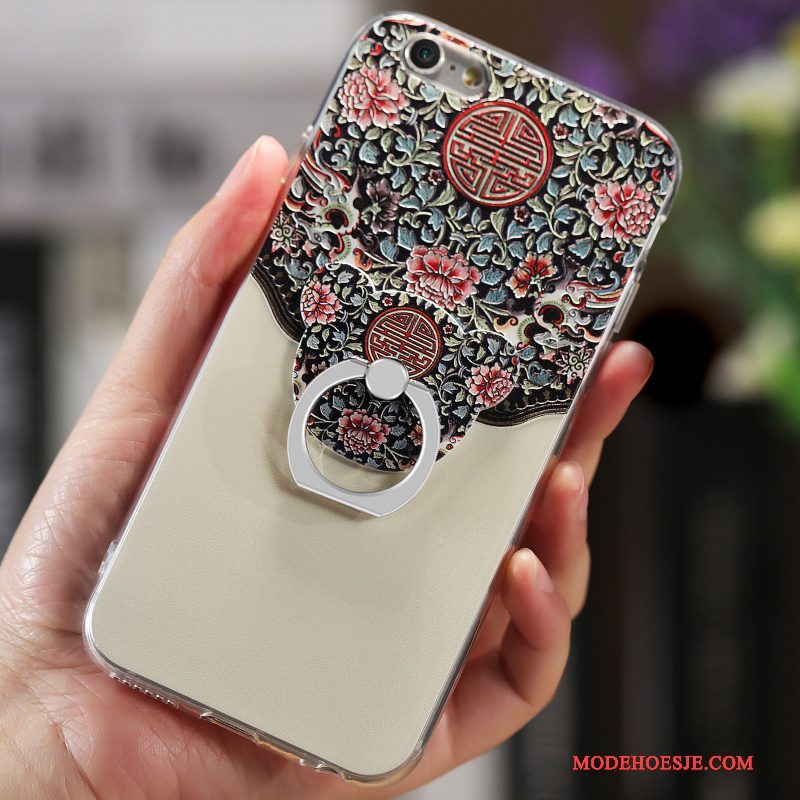 Hoesje iPhone 6/6s Bloemen Telefoon Net Red, Hoes iPhone 6/6s Zacht Hanger Doorzichtig