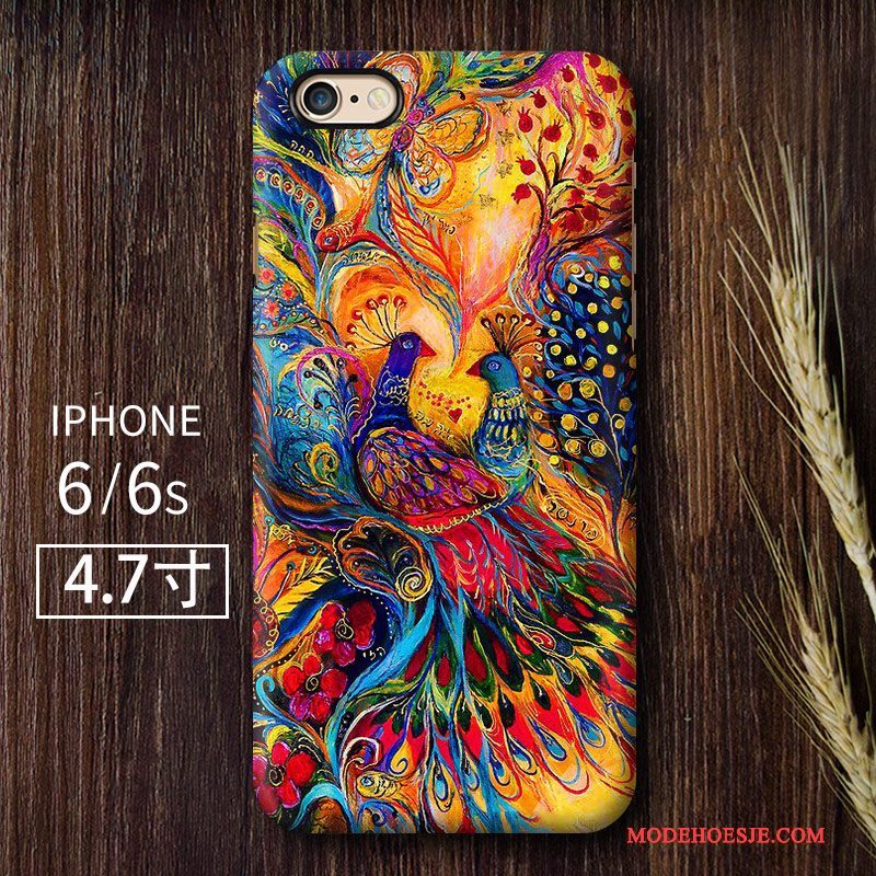 Hoesje iPhone 6/6s Kleur Telefoon Dubbele, Hoes iPhone 6/6s Vintage Chinese Stijl