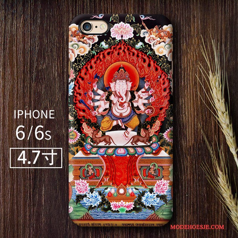 Hoesje iPhone 6/6s Kleur Telefoon Dubbele, Hoes iPhone 6/6s Vintage Chinese Stijl