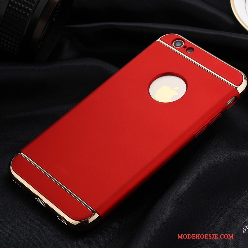 Hoesje iPhone 6/6s Luxe Telefoon Rood, Hoes iPhone 6/6s Bescherming Goud Plating