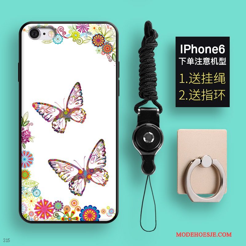 Hoesje iPhone 6/6s Ondersteuning Wolf Anti-fall, Hoes iPhone 6/6s Spotprent Hangertelefoon