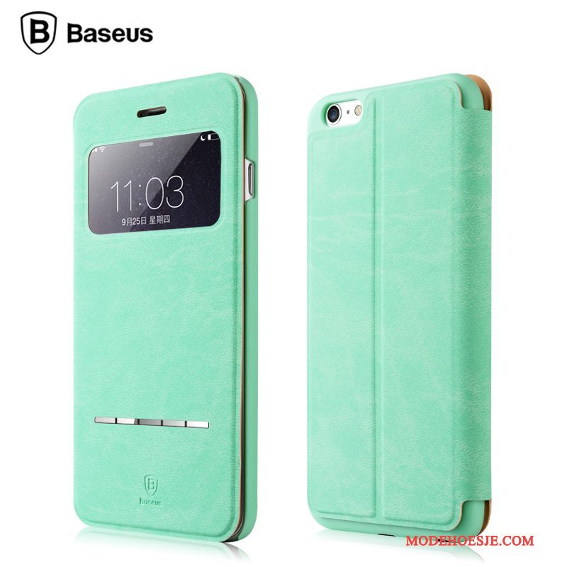 Hoesje iPhone 6/6s Plus Bescherming Anti-fall Groen, Hoes iPhone 6/6s Plus Leer Telefoon