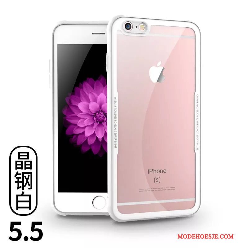 Hoesje iPhone 6/6s Plus Bescherming Gehard Glastelefoon, Hoes iPhone 6/6s Plus Lovers Doorzichtig