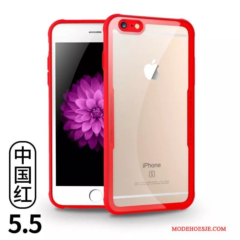 Hoesje iPhone 6/6s Plus Bescherming Gehard Glastelefoon, Hoes iPhone 6/6s Plus Lovers Doorzichtig