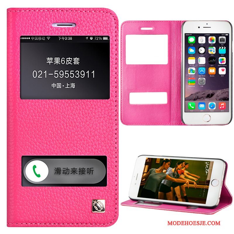 Hoesje iPhone 6/6s Plus Bescherming Oranjetelefoon, Hoes iPhone 6/6s Plus Leer