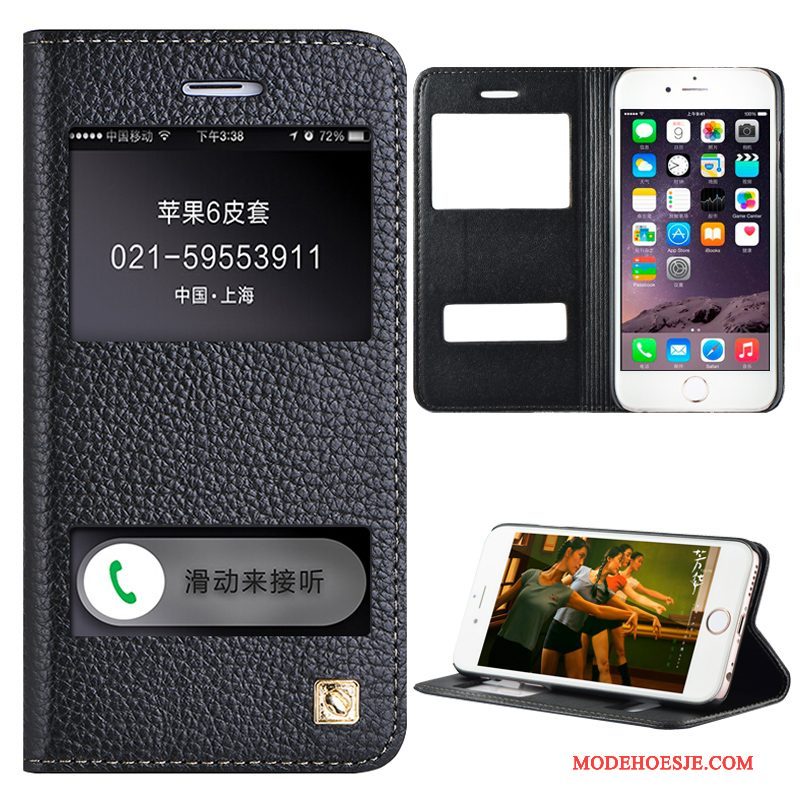 Hoesje iPhone 6/6s Plus Bescherming Oranjetelefoon, Hoes iPhone 6/6s Plus Leer