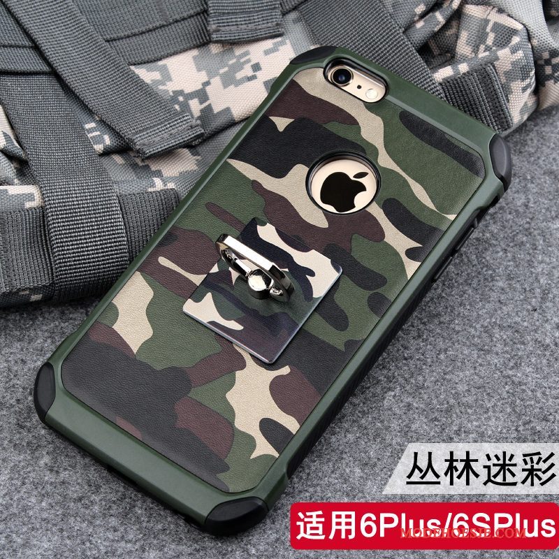 Hoesje iPhone 6/6s Plus Bescherming Ringtelefoon, Hoes iPhone 6/6s Plus Ondersteuning Blauw Camouflage