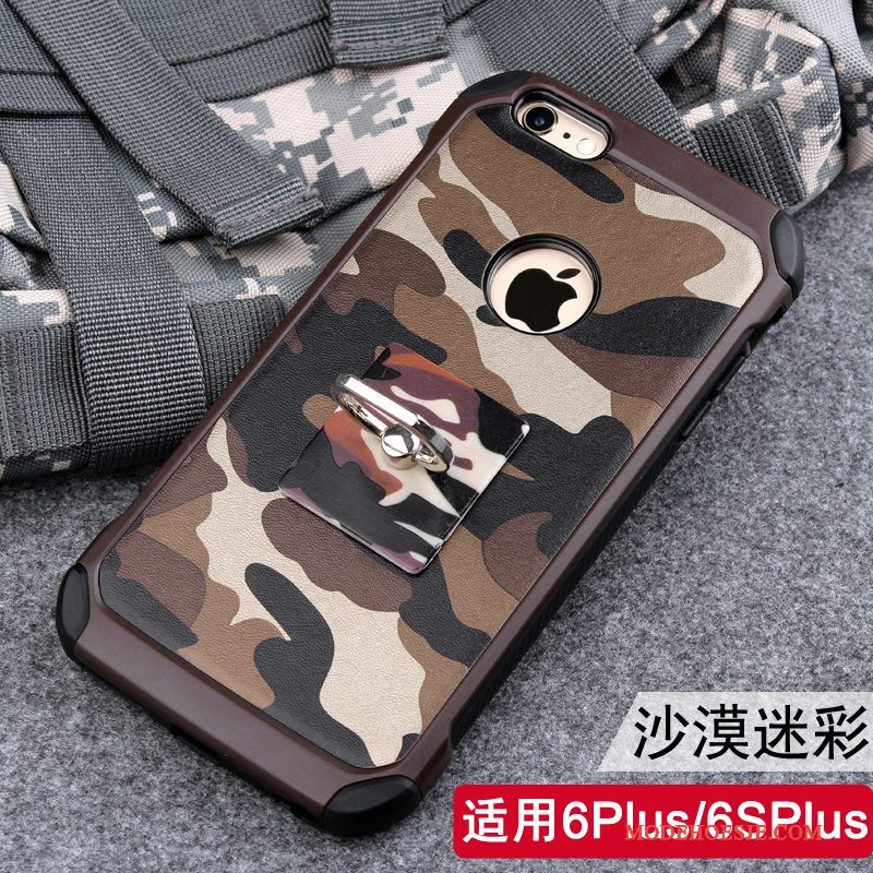 Hoesje iPhone 6/6s Plus Bescherming Ringtelefoon, Hoes iPhone 6/6s Plus Ondersteuning Blauw Camouflage