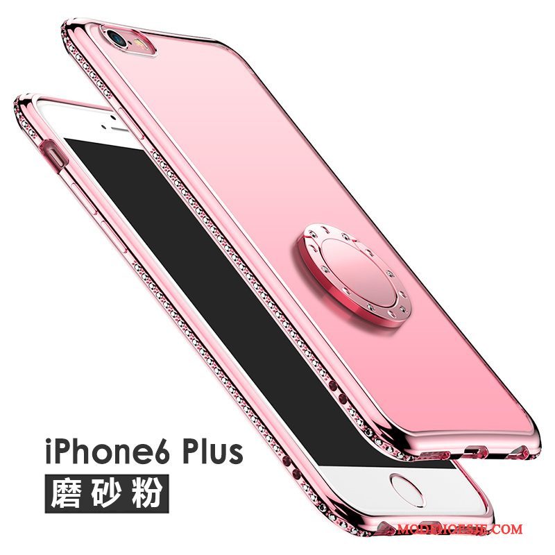 Hoesje iPhone 6/6s Plus Bescherming Roze Doorzichtig, Hoes iPhone 6/6s Plus Zacht Anti-falltelefoon