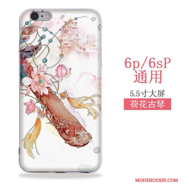 Hoesje iPhone 6/6s Plus Kleur Kunst Chinese Stijl, Hoes iPhone 6/6s Plus Reliëf Hanger Wind