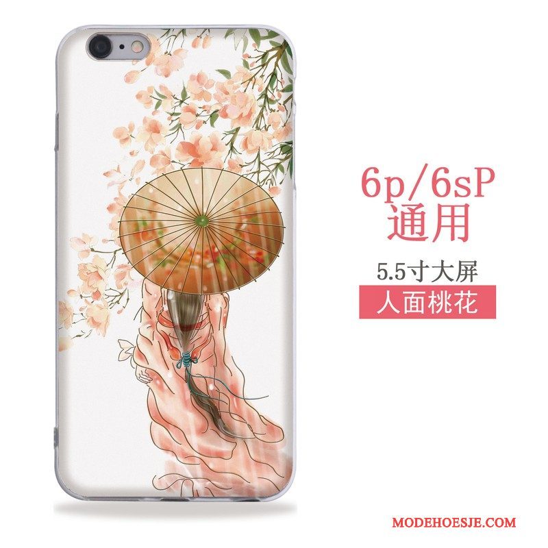 Hoesje iPhone 6/6s Plus Kleur Kunst Chinese Stijl, Hoes iPhone 6/6s Plus Reliëf Hanger Wind