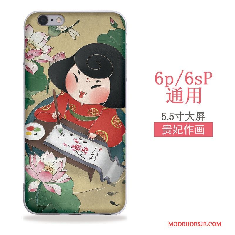 Hoesje iPhone 6/6s Plus Kleur Kunst Chinese Stijl, Hoes iPhone 6/6s Plus Reliëf Hanger Wind