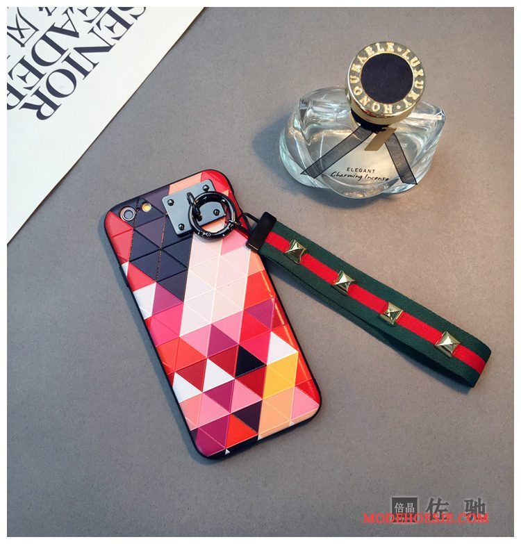 Hoesje iPhone 6/6s Plus Kleur Ruit Lovers, Hoes iPhone 6/6s Plus Reliëf Hangertelefoon